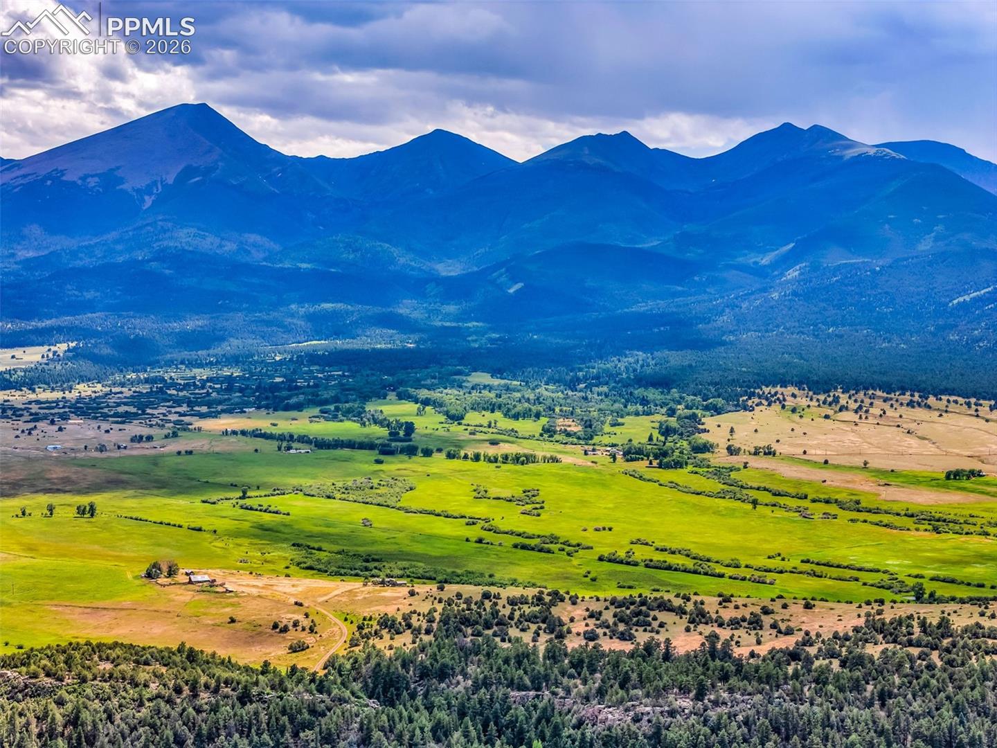 Aerial drone shot of mountains