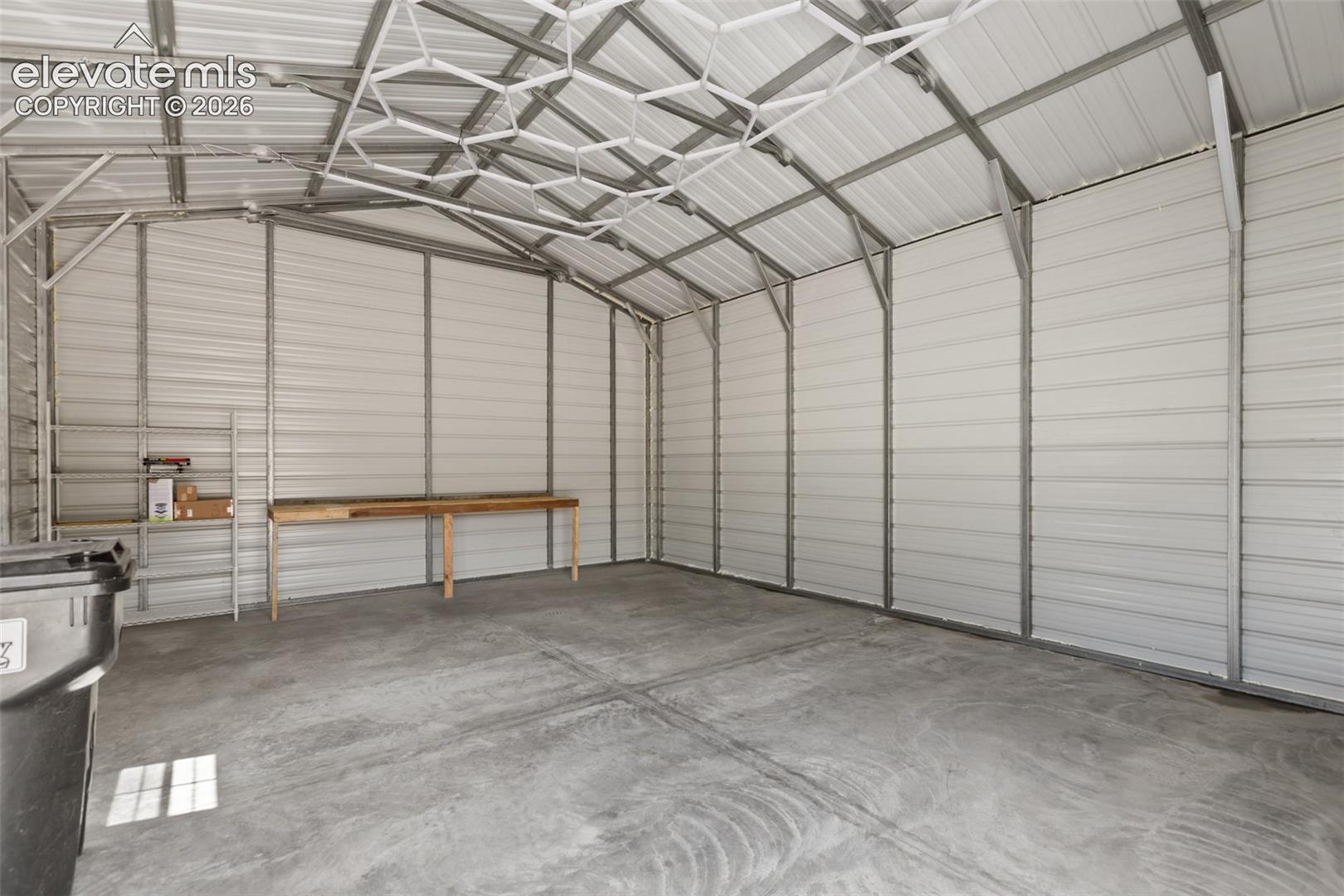 Inside garage