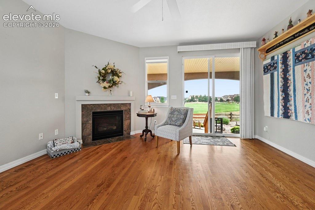 Living room with walk out to back yard