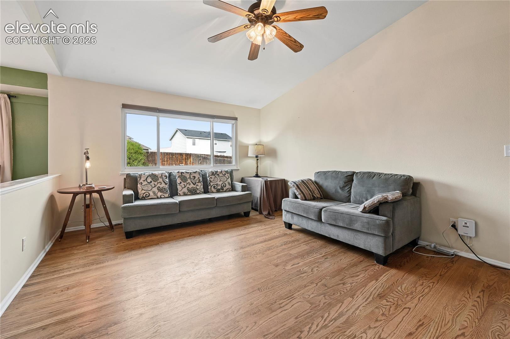 Living room with solid-oak flooring and plenty of space for your couches
