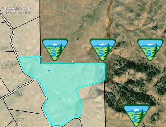 Map identifying BLM land backing up to the property