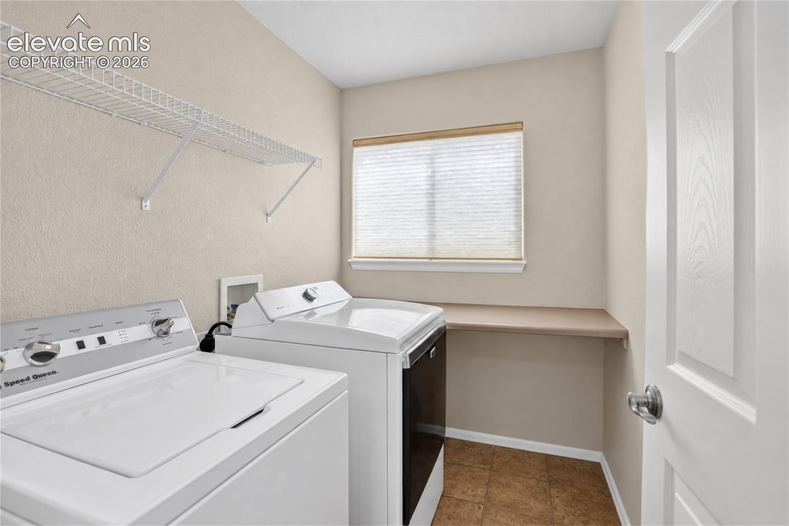 Convenient upper level laundry