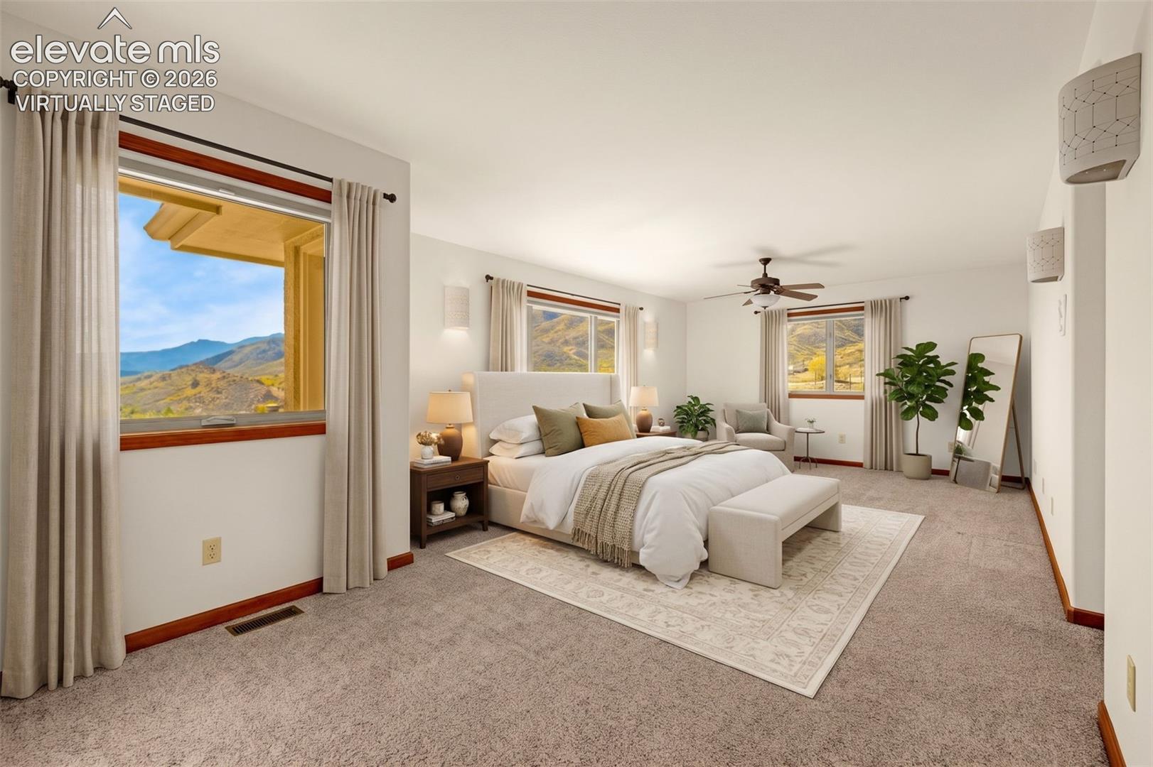 Virtually Staged Primary Bedroom