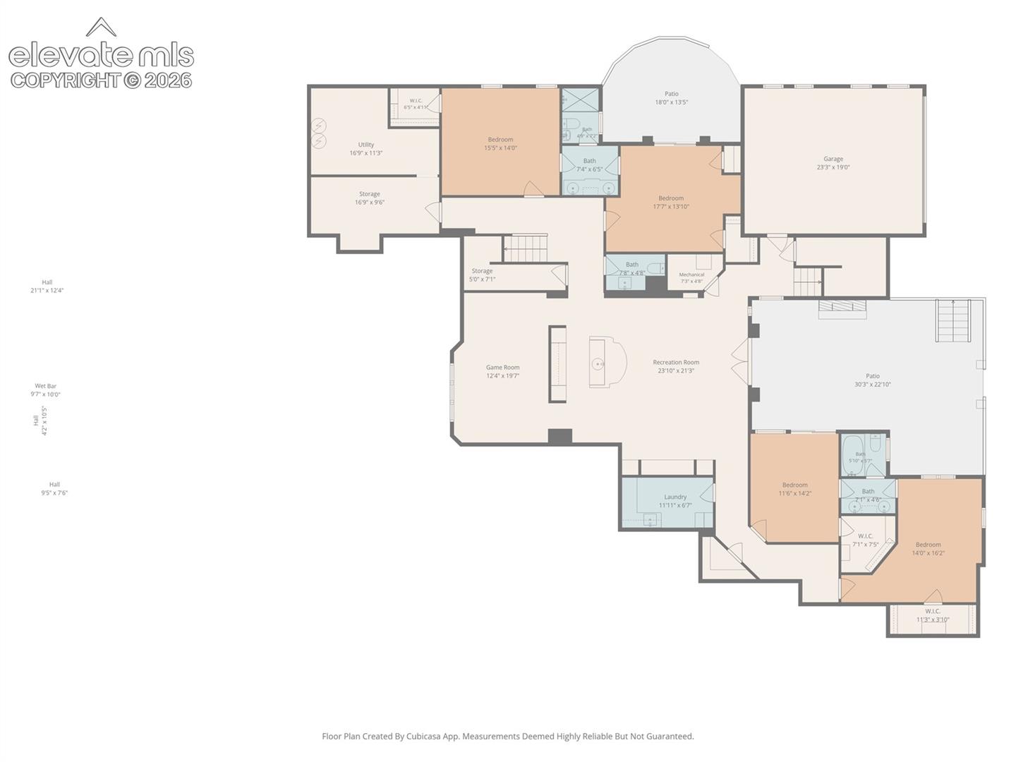 Lower level floor plan.