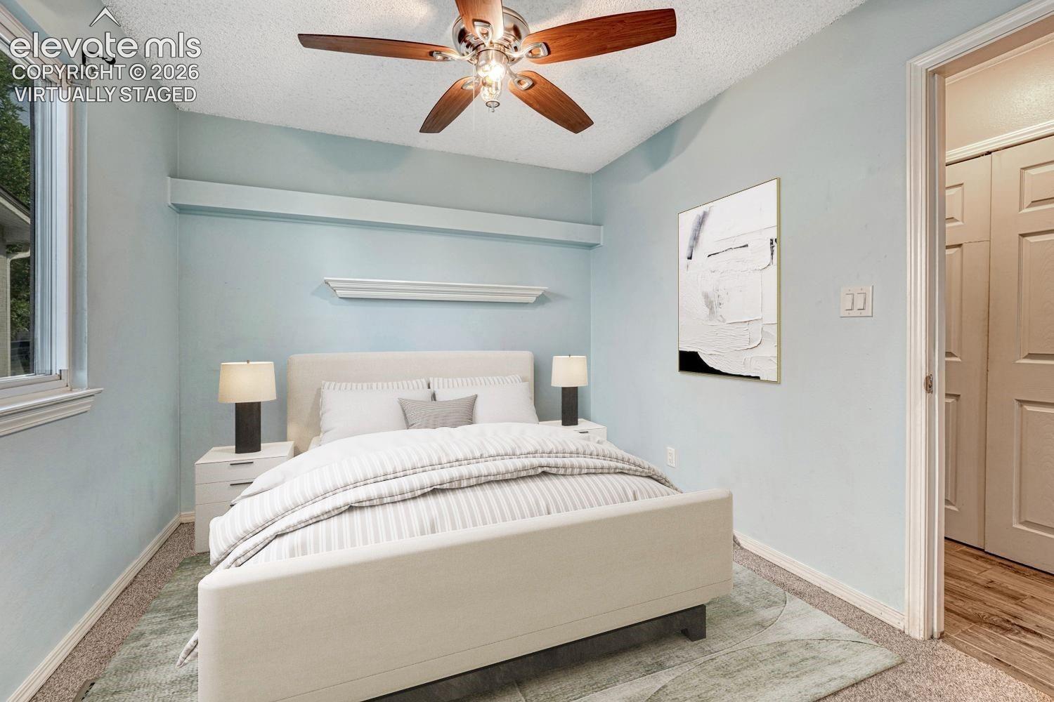 Virtually staged bedroom
