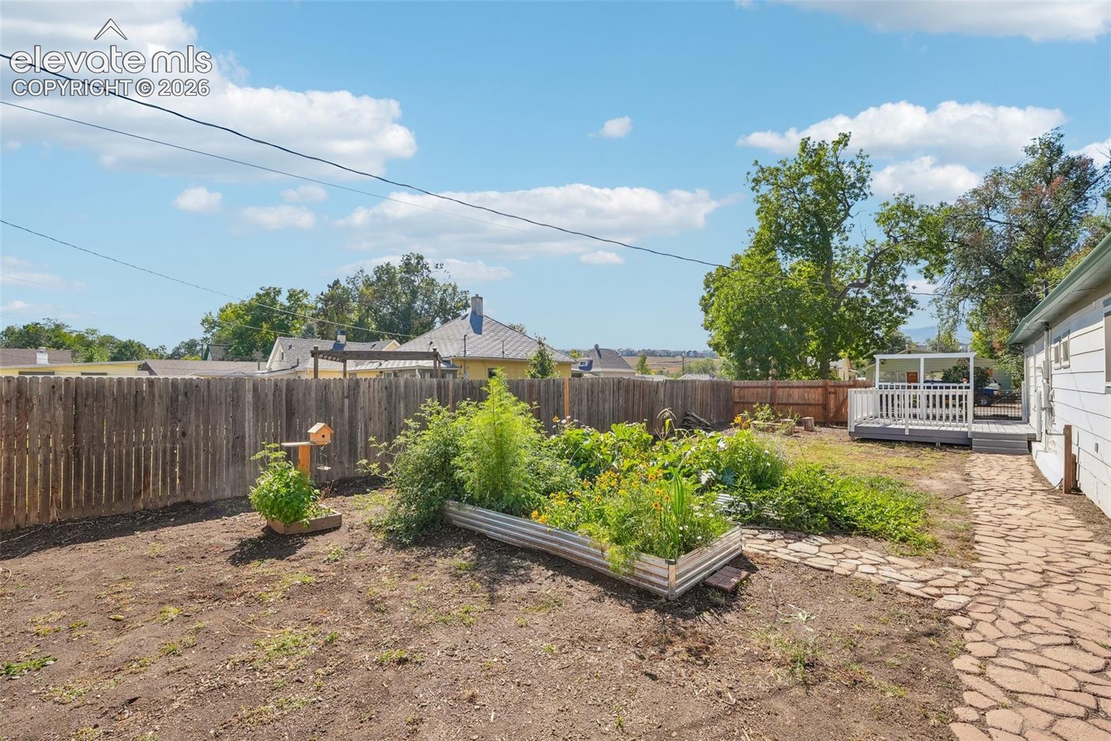 Backyard with garden