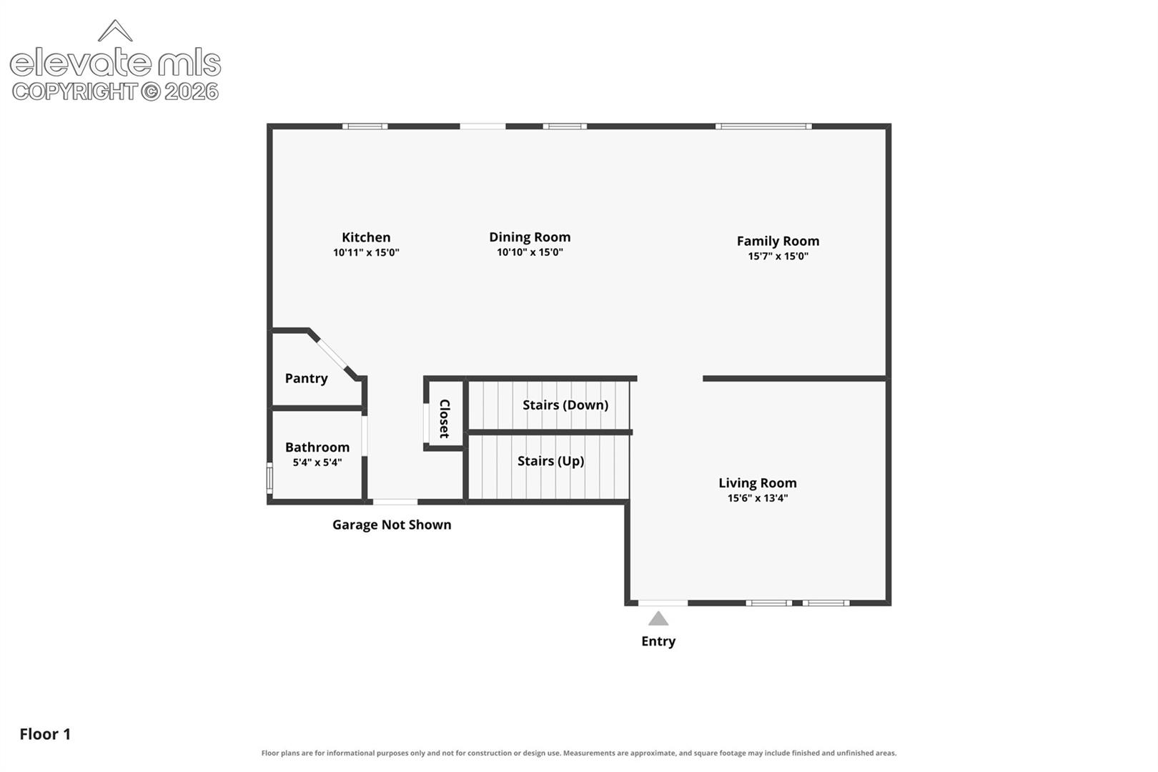 Main level: flex room, open living/dining/kitchen areas and convenient powder bath.