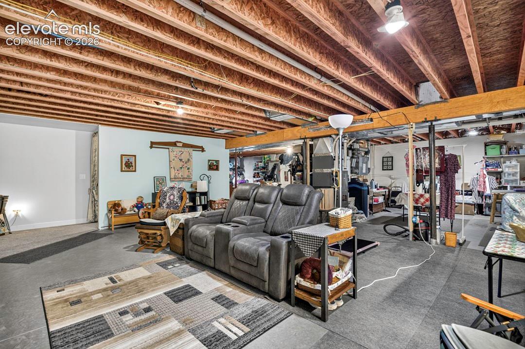 Unfinished basement area