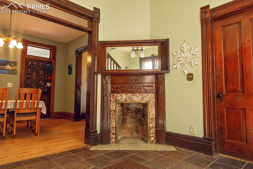 Sitting Room with Fireplace (Looking Towards Dining Room)