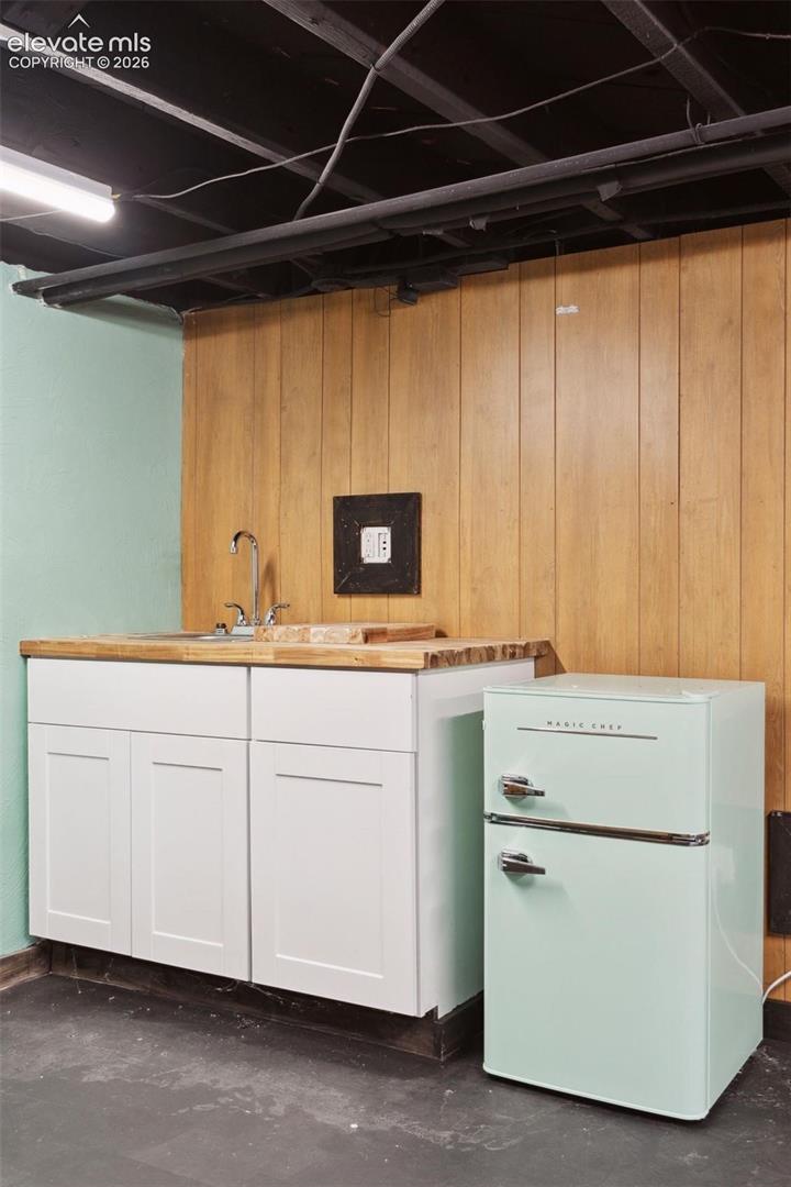 Basement rec area with a separate entrance