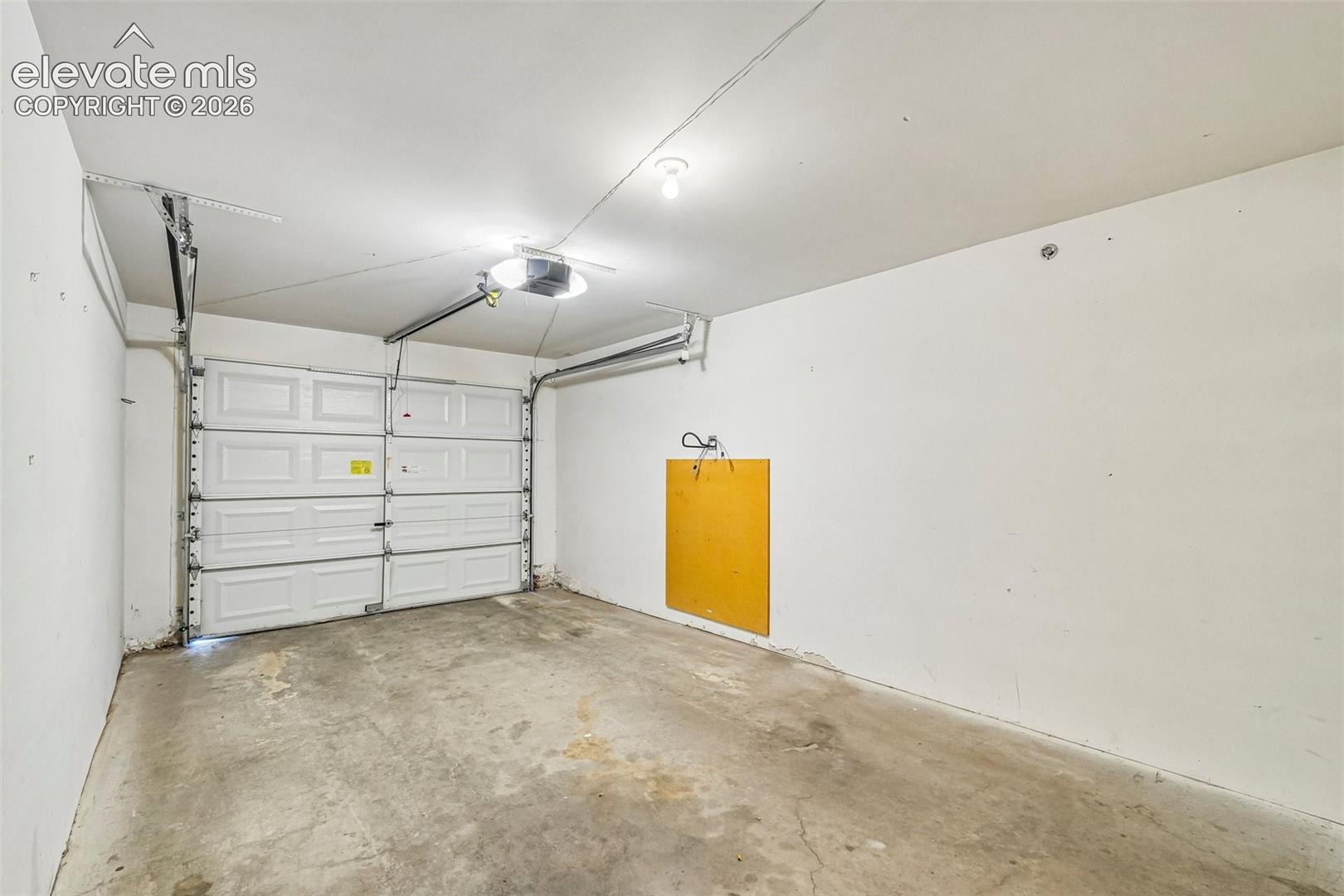 1 car attached garage with storage