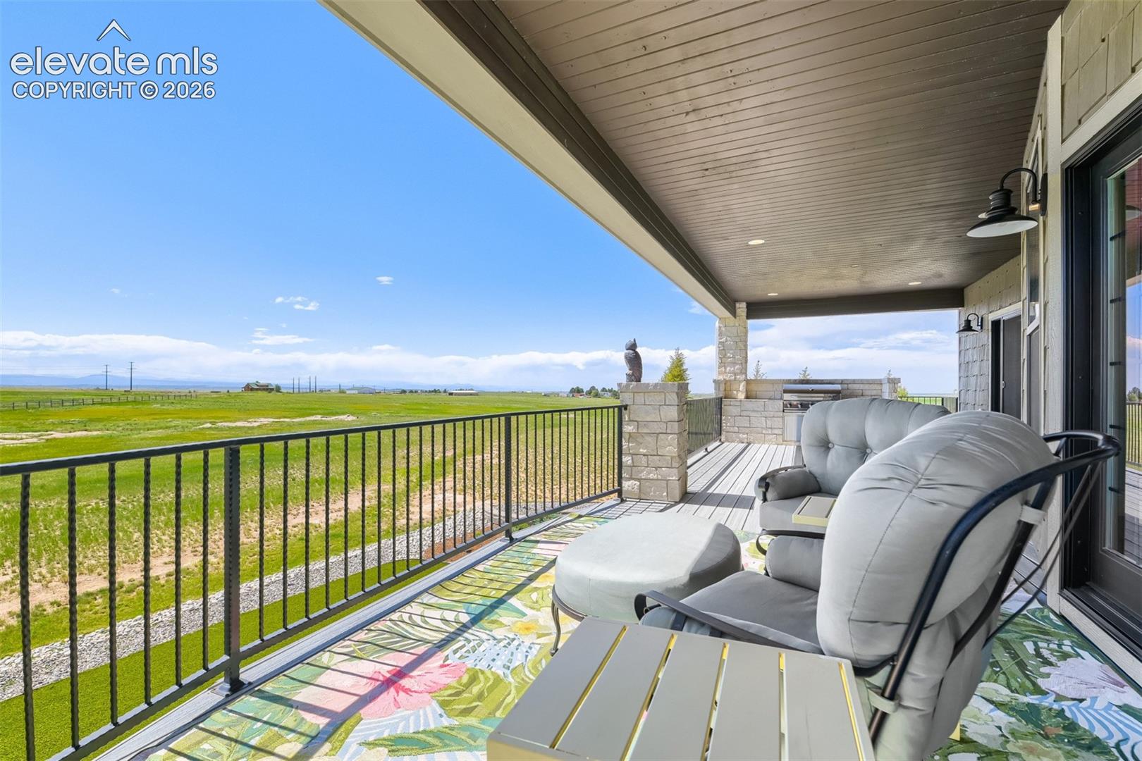 Off the living room with gas grill