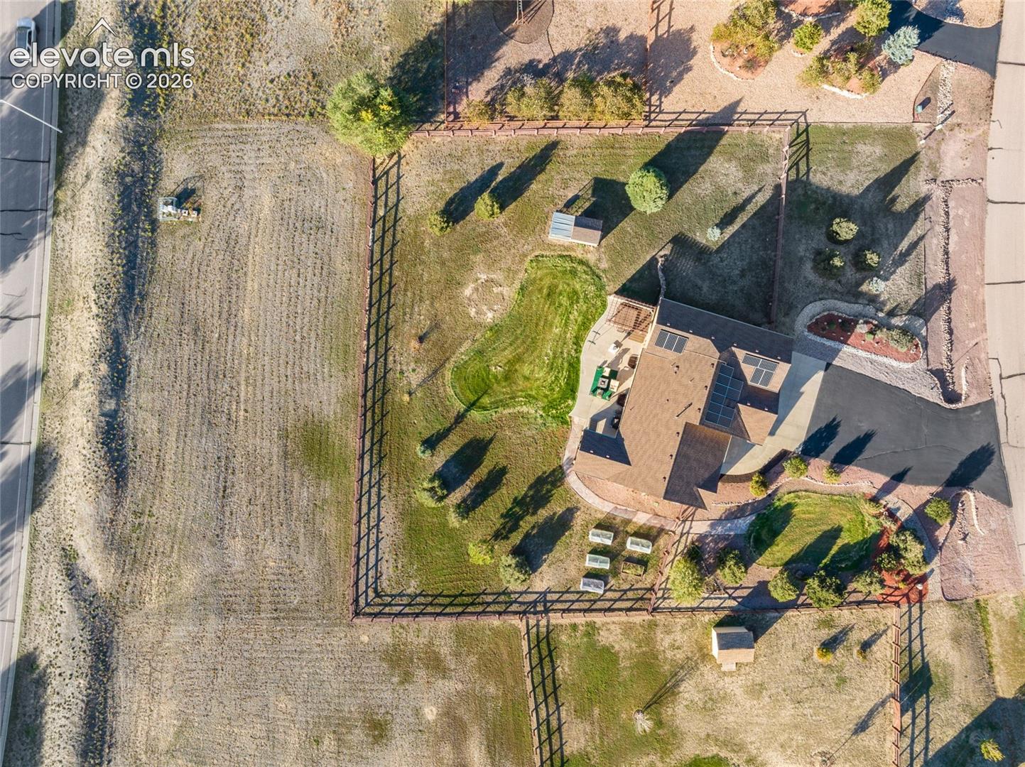 Overhead view of the property