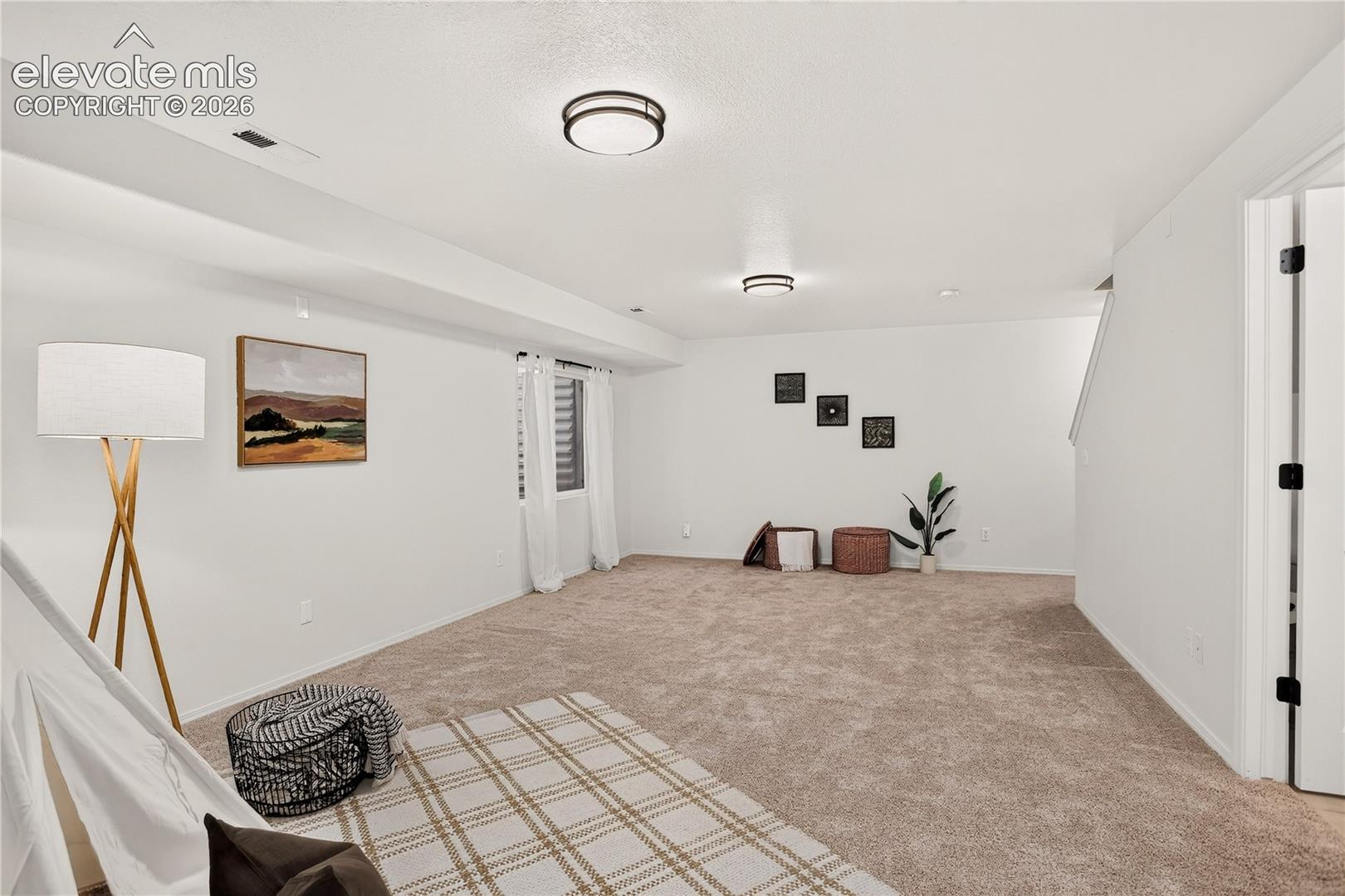 Open space in basement for family room/entertaining.
