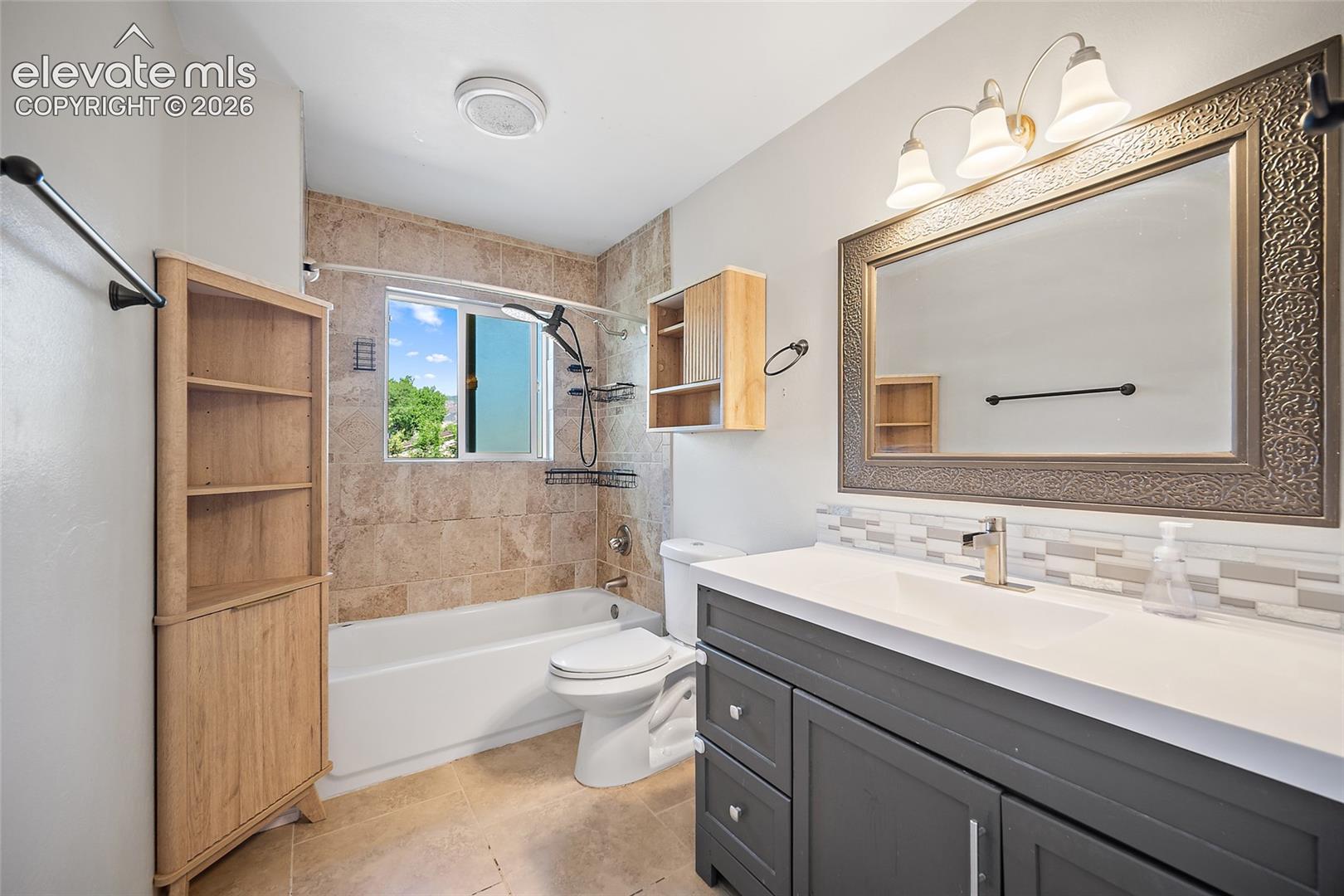 Updated full bathroom with shower combination.