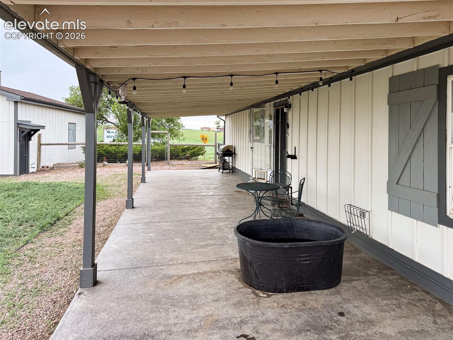 Rear covered patio 