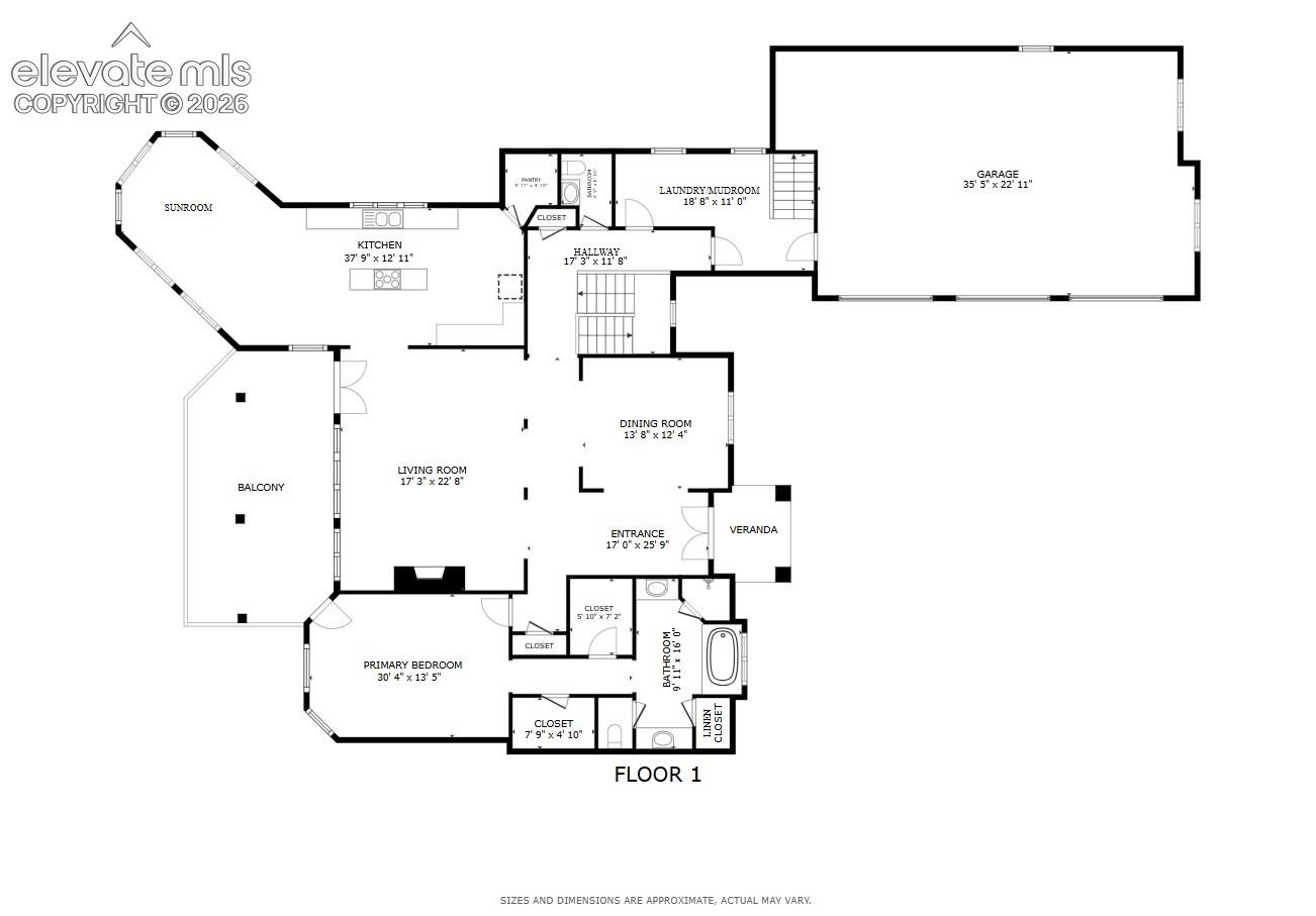 Main level floor plan