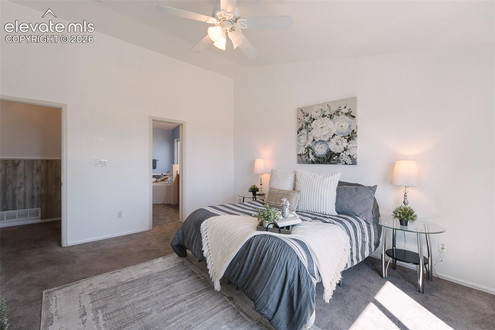 The Primary Bedroom has an adjoining Bathroom and walk in closet.