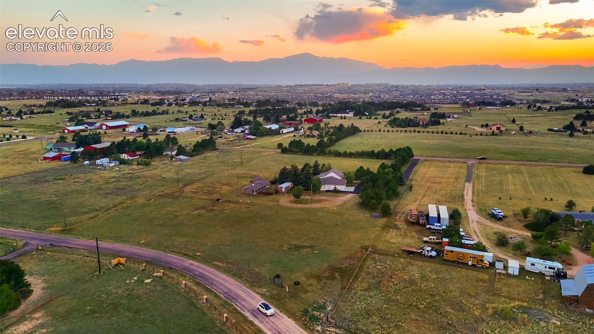 East side of property fully fenced, towards Pikes Peak 