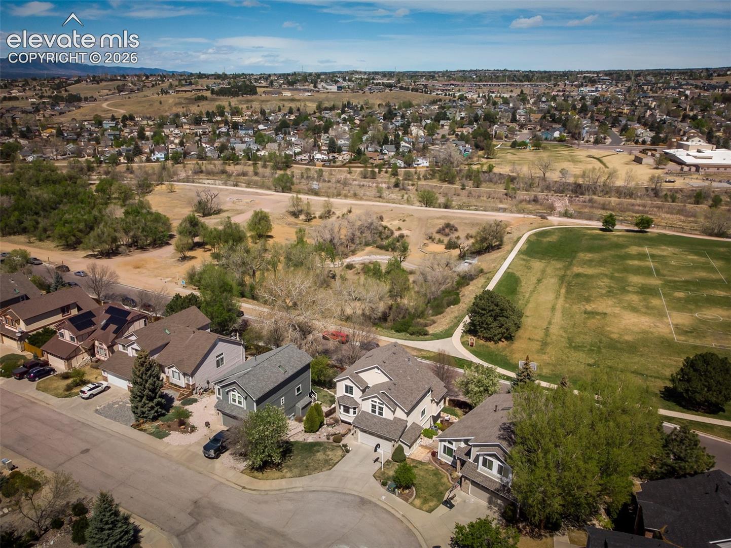 Home on cul-de-sac with view of frisbee golf park.