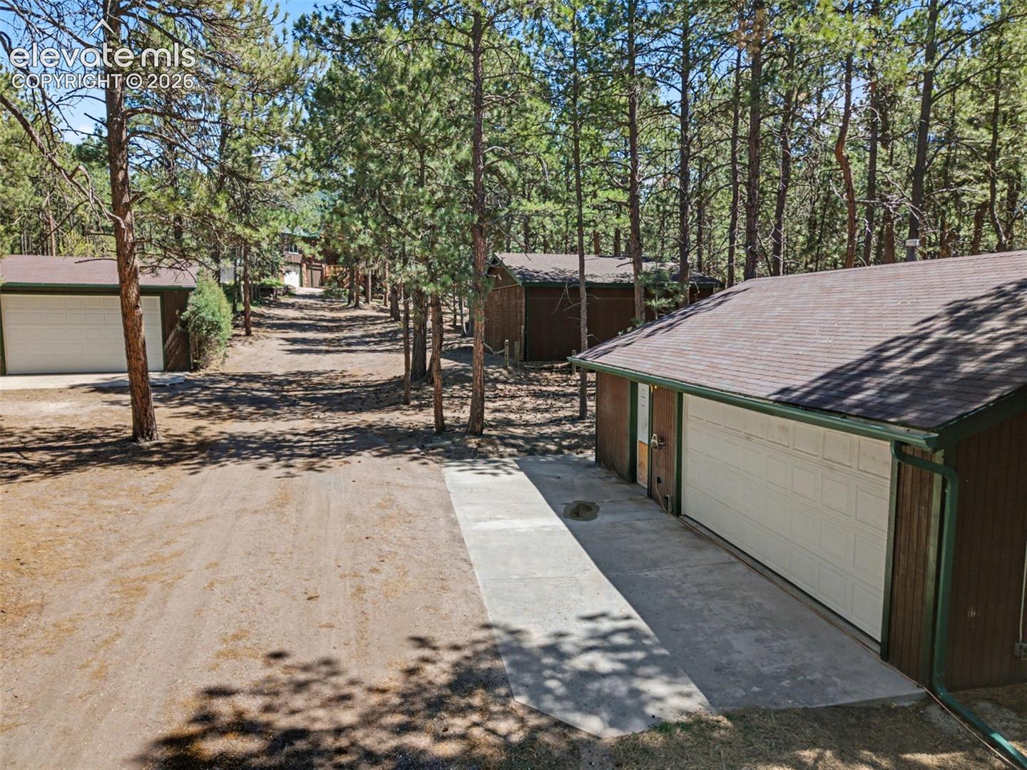 Looking up the driveway
