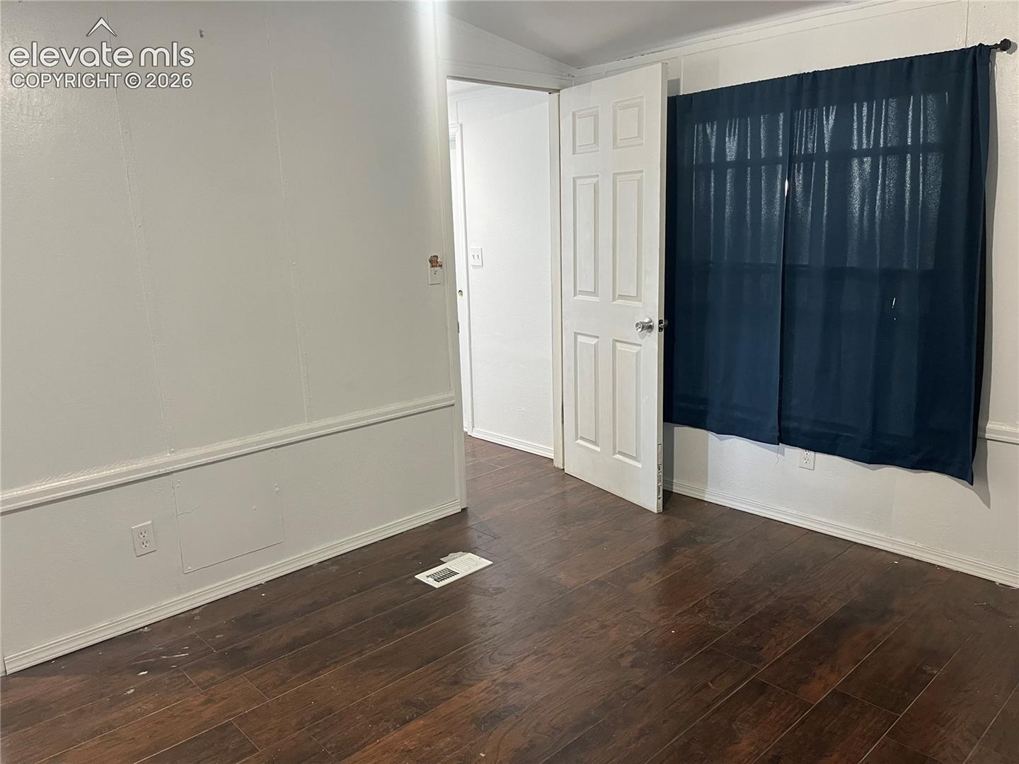 Wood-finish flooring with a dark stain