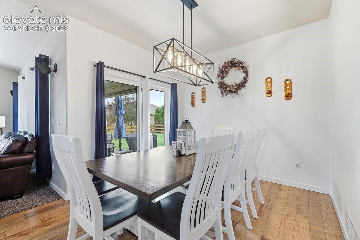 dining area leads to the covered patio