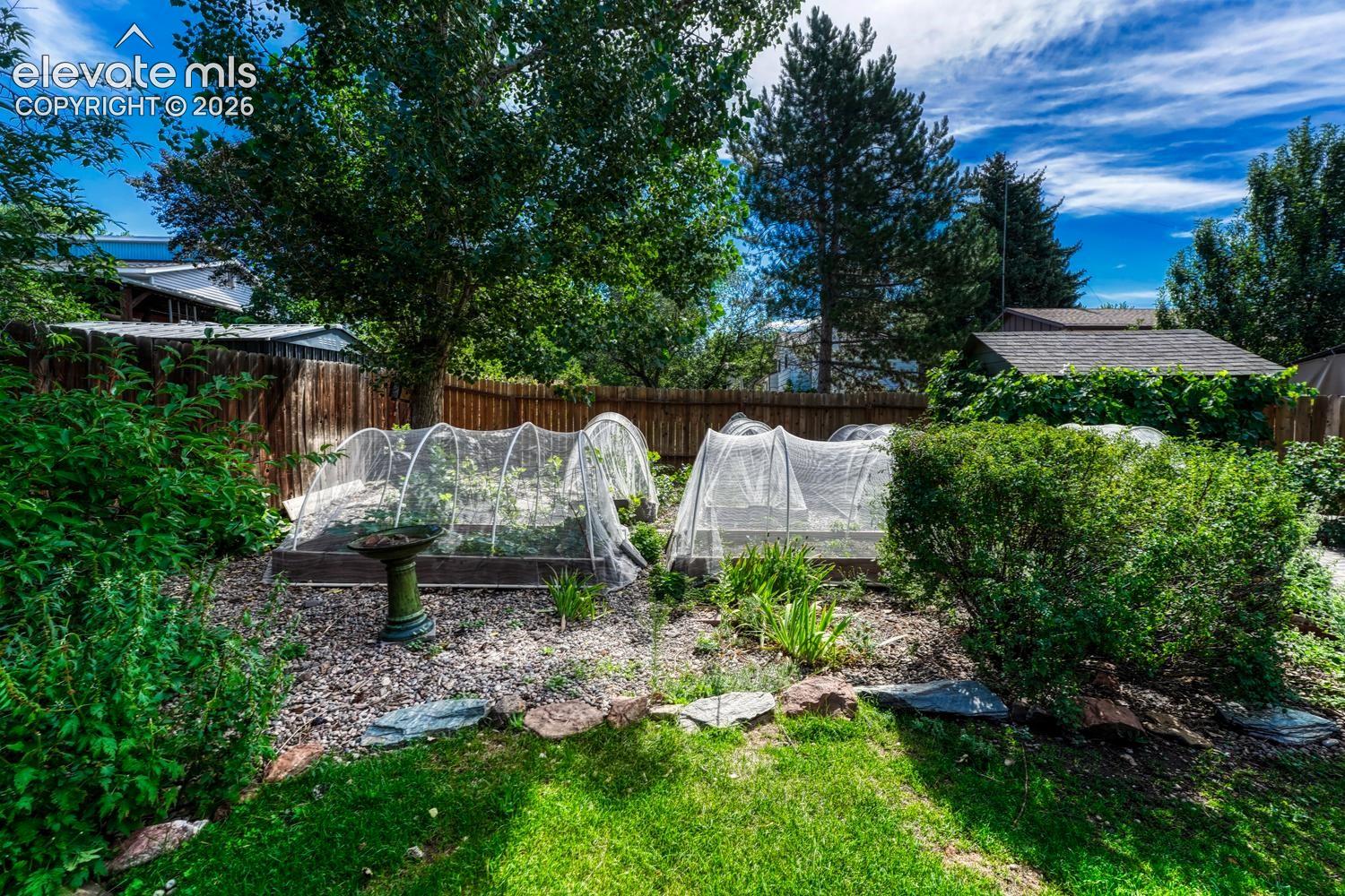 Raised garden beds.