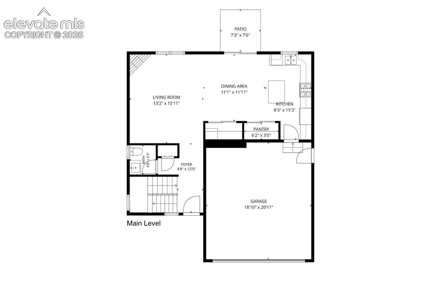 Main level floor plan