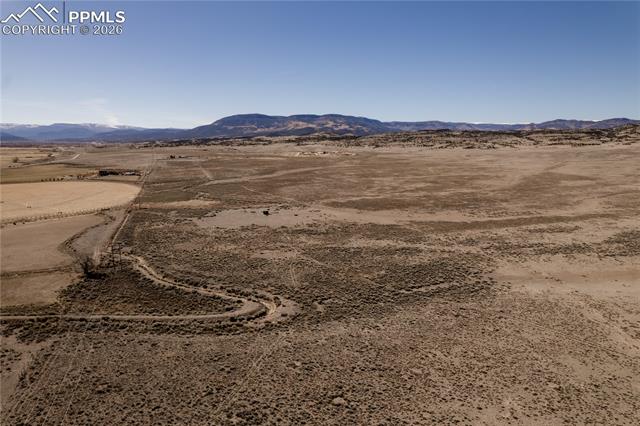 View of mountain background with rural landscape and a desert landscape