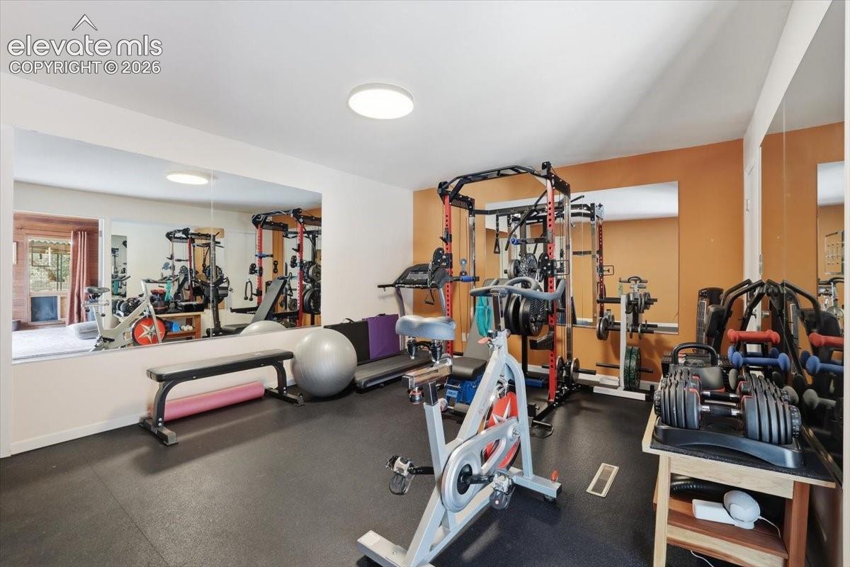 Bedroom used as a gym