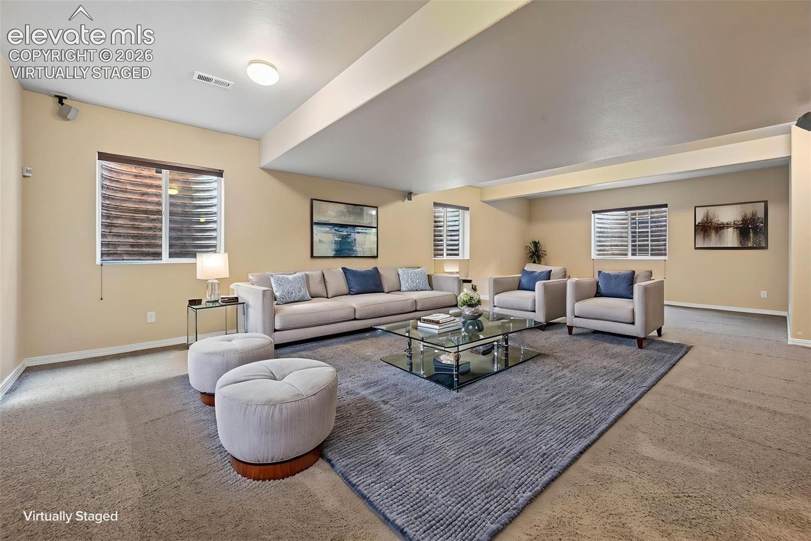 virtually staged rec room