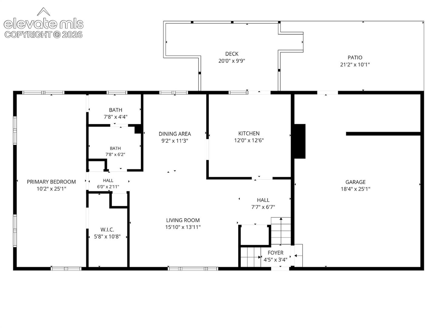 Upper level floor plan