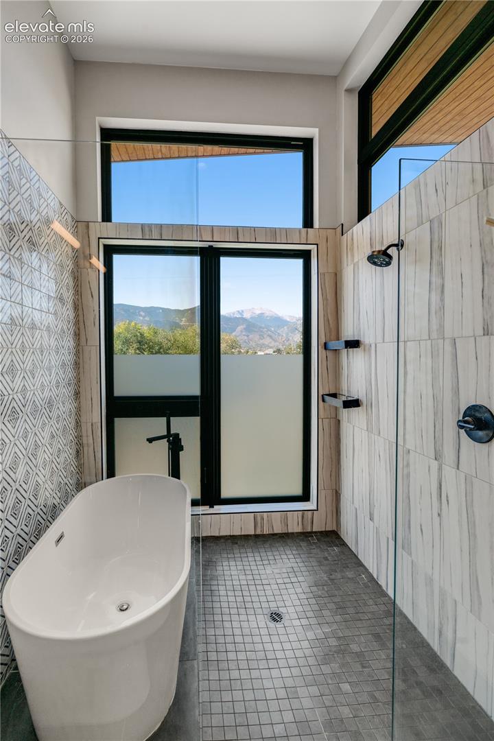 Five Piece Bathroom with Mountain Views