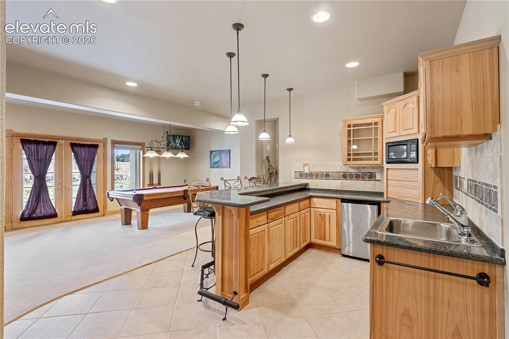 Wet bar in basement 
