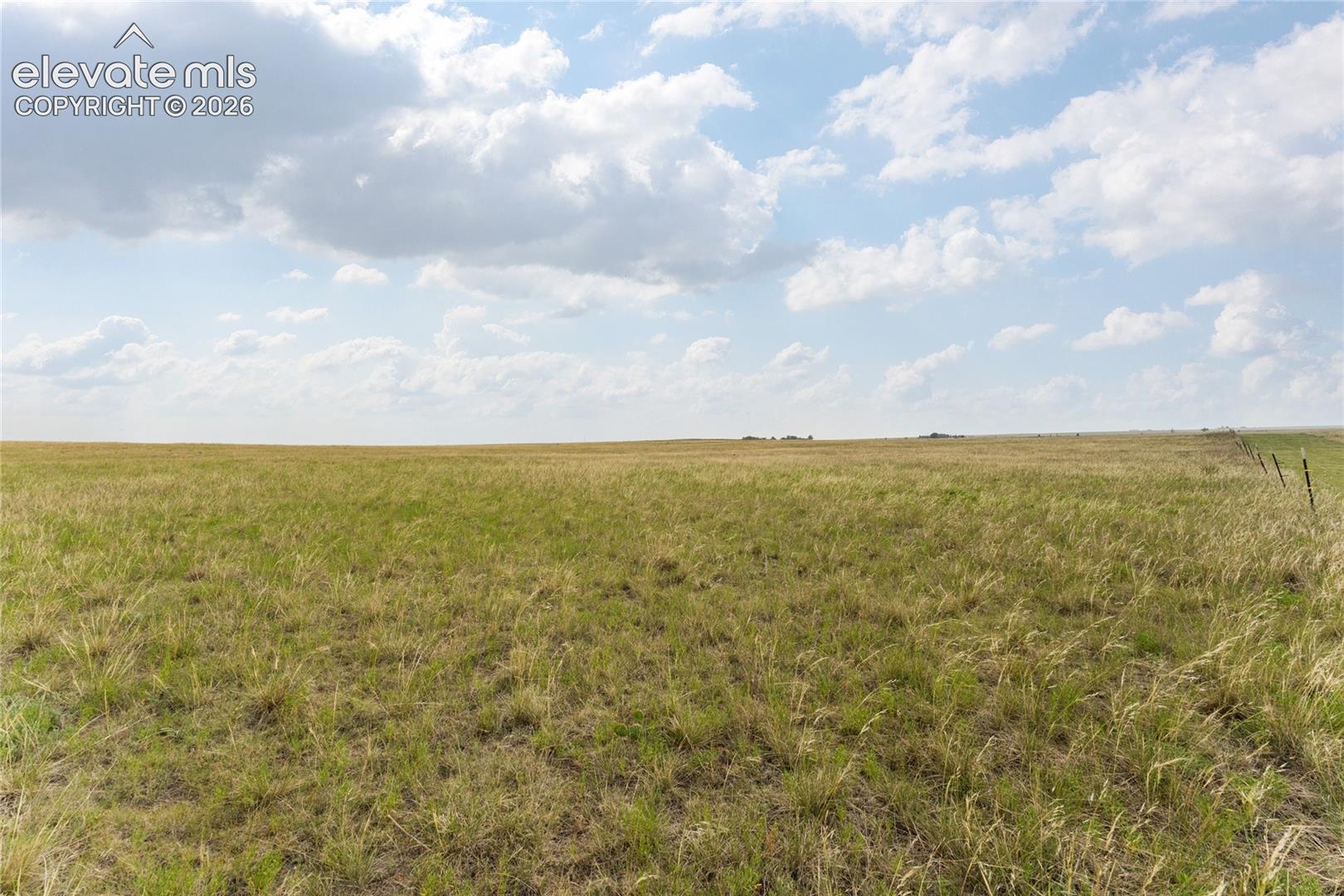 Expansive open land with natural grasses, a level topography, and clear sky overhead