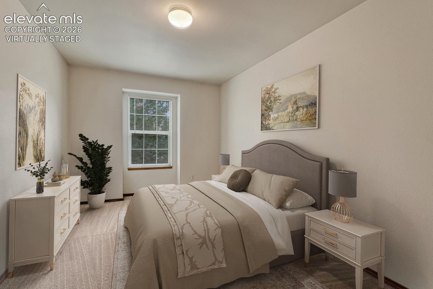 Secondary bedroom. Virtually staged.