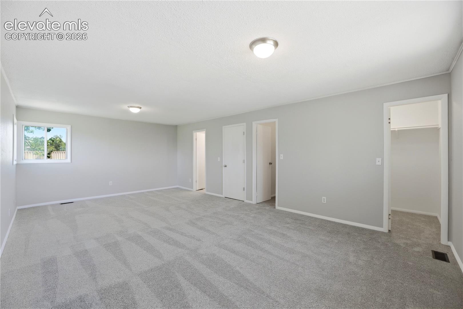Carpet, Dual Closets, Primary Bath, Large Room, Windows All Around