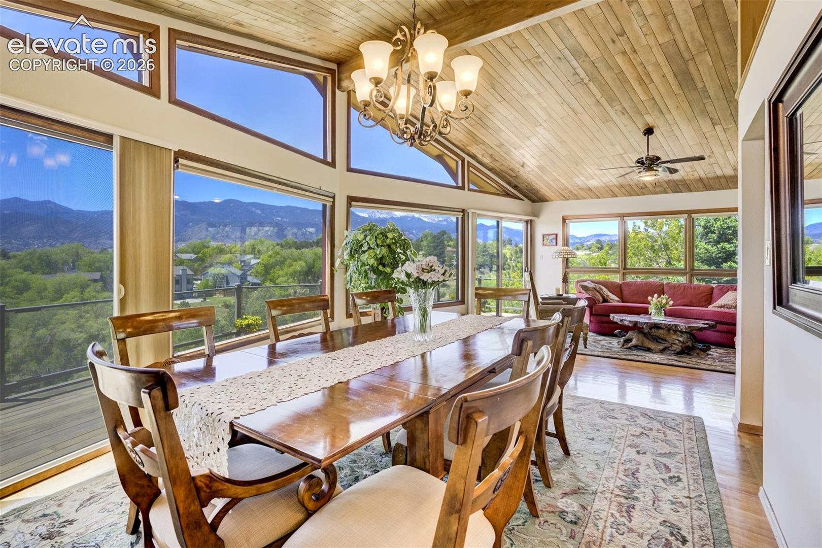 Dining room can expand into living room. This table has extended to hold 22 people for dinner!