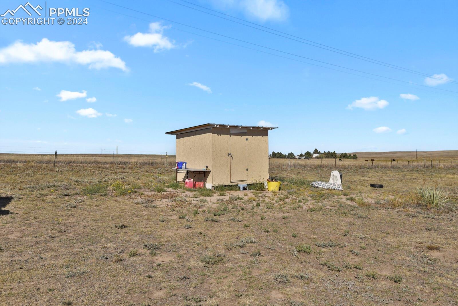 Storage shed.