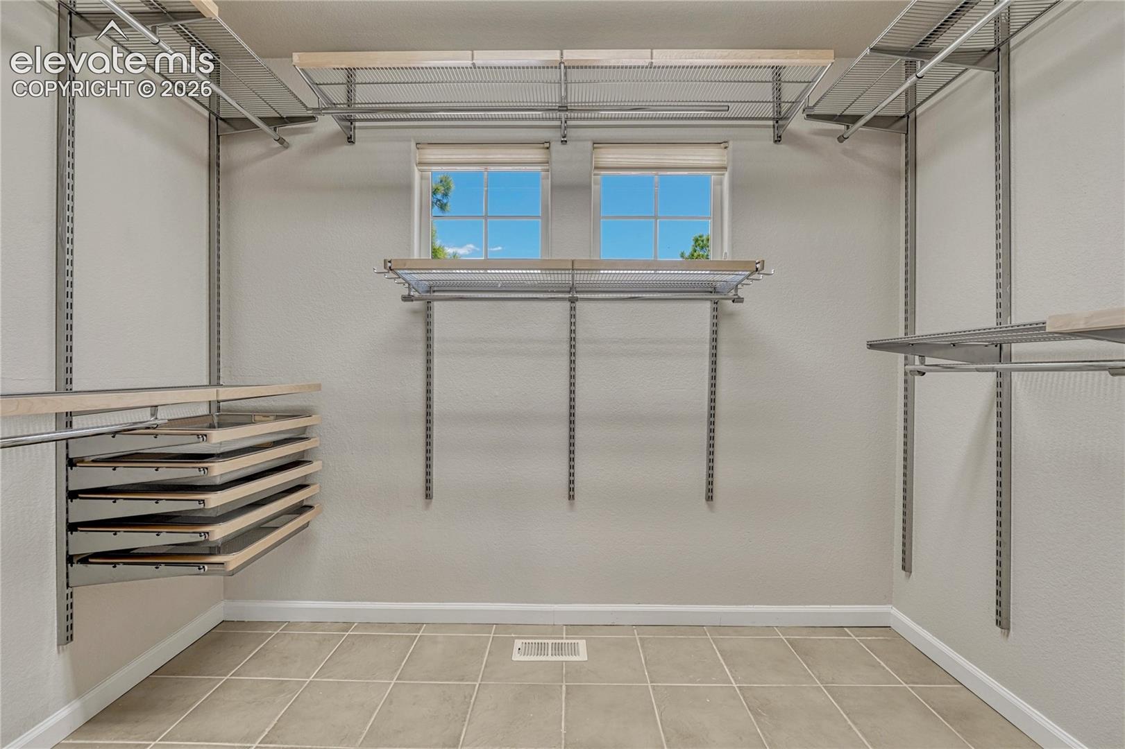 Walk-in closet. 