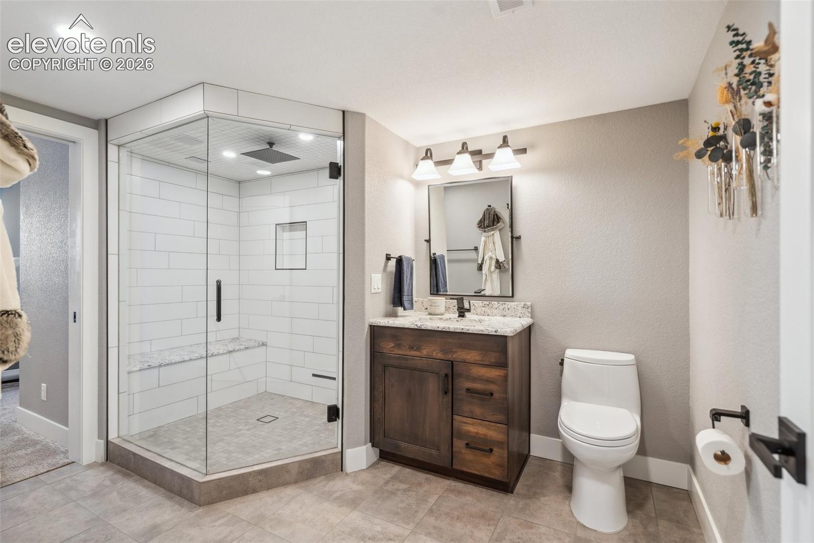 Basement Bathroom with Steam Shower