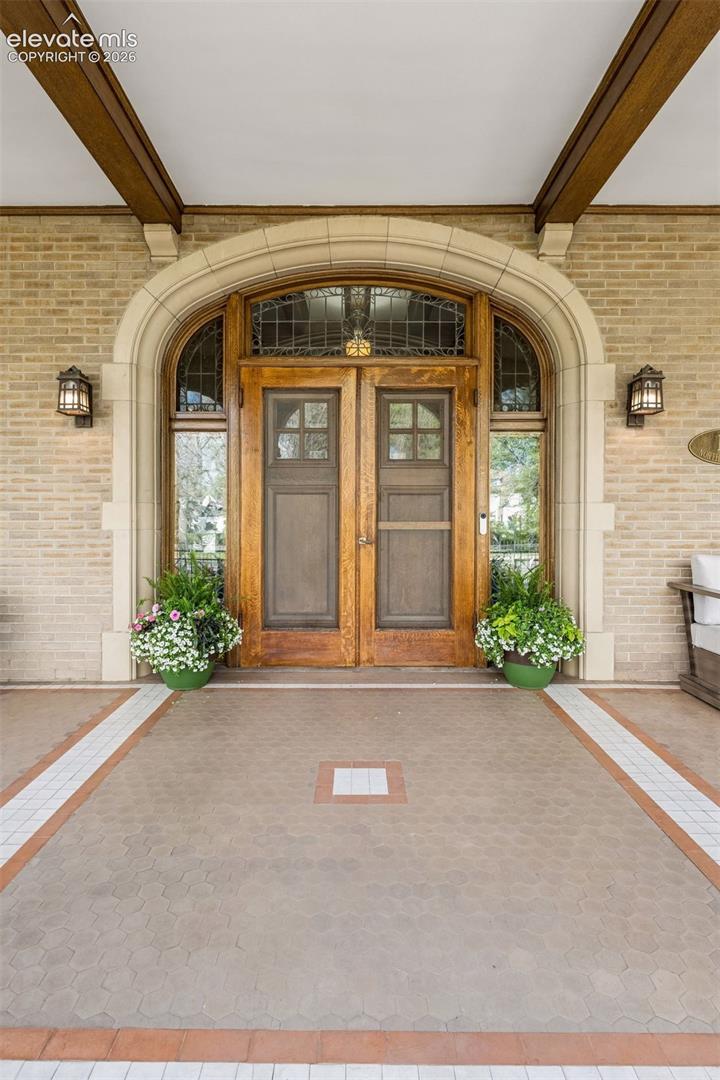 Grand front porch, Original doors
