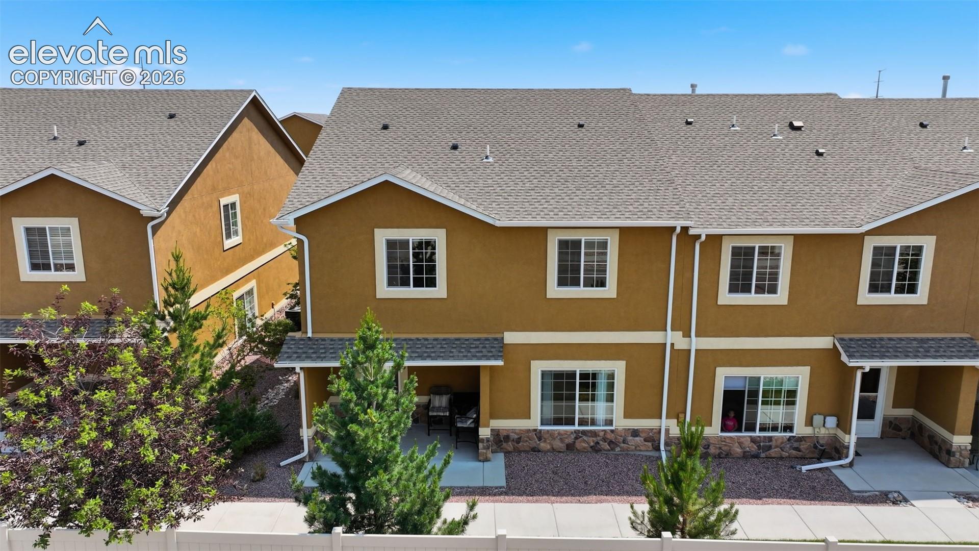 Front View of the End Unit Townhome