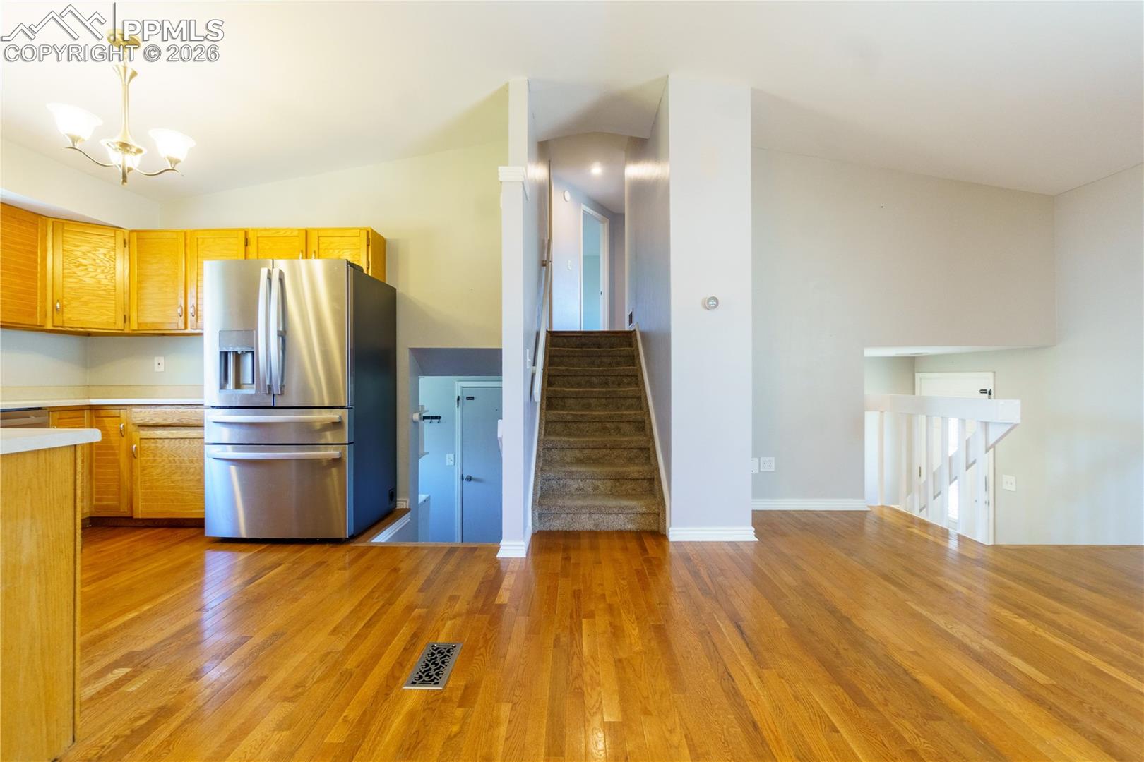 Kitchen with stainless steel appliances