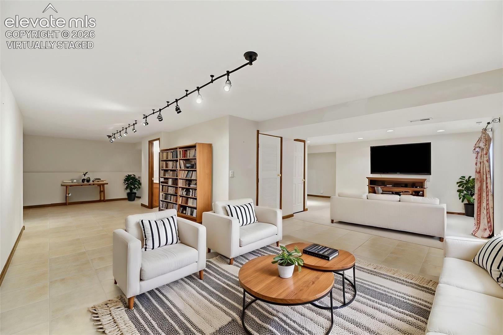 Virtually staged basement