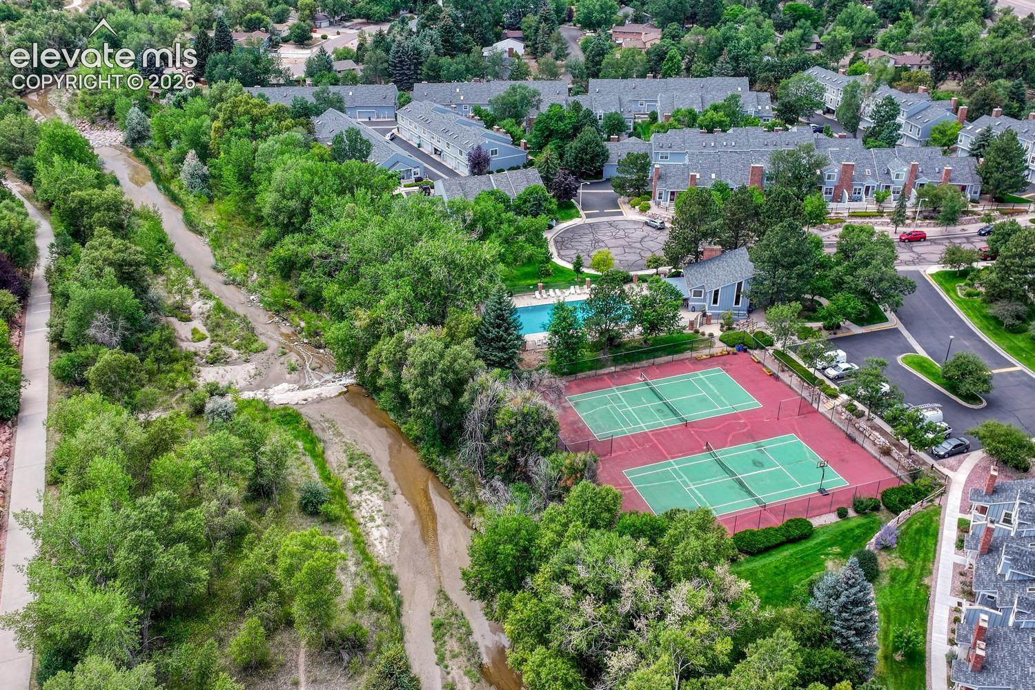 HOA community center, pool, and tennis courts