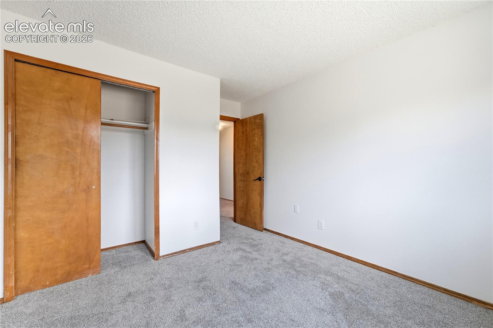 Light gray carpet, white walls