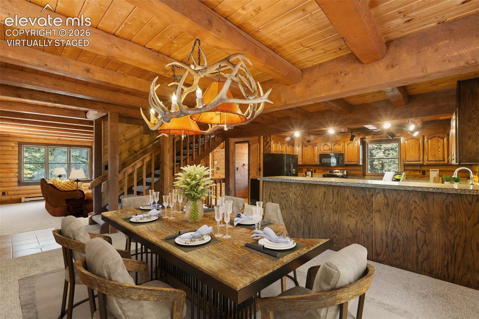 Oversized dining area. Virtually staged.