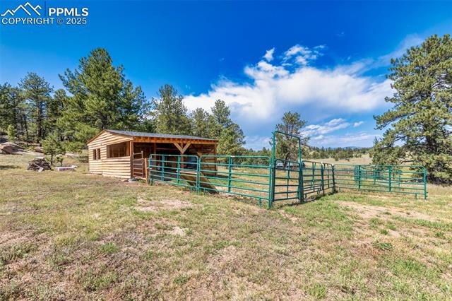 25 X 24 Barn with two stalls and loafing area. Plenty of fenced pasture land for your horses. 